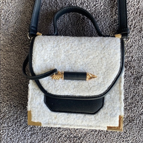 Handbags - FAUX SHEEP FUR CROSSBODY